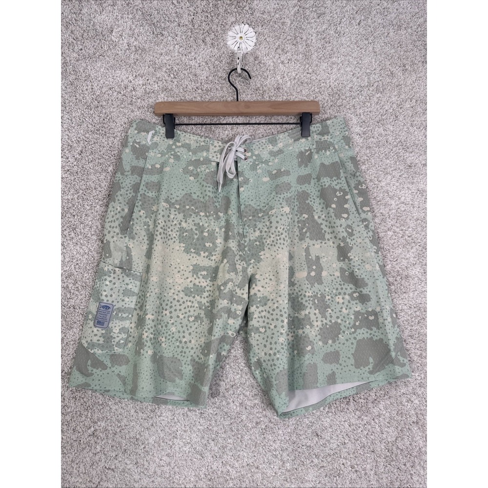 AFTCO Board‎ Shorts Mens Size 38 Swim Fishing Trunks Zipper Pockets